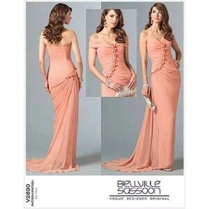 Vogue V2890 Evening Wedding Dress Bellville Sassoon Designer Original 14-16-18